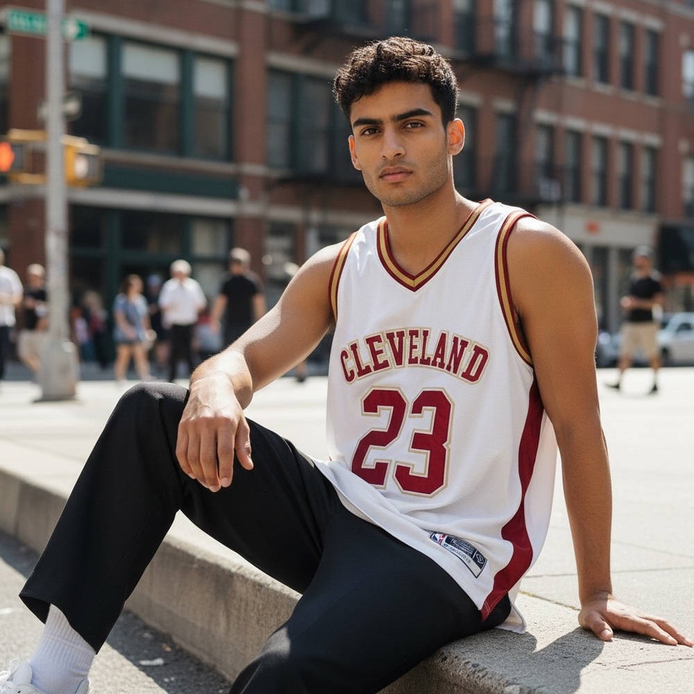 Cleveland Cavaliers LeBron James #23 Jersey Pullover XL NBA (model is AI Gen)